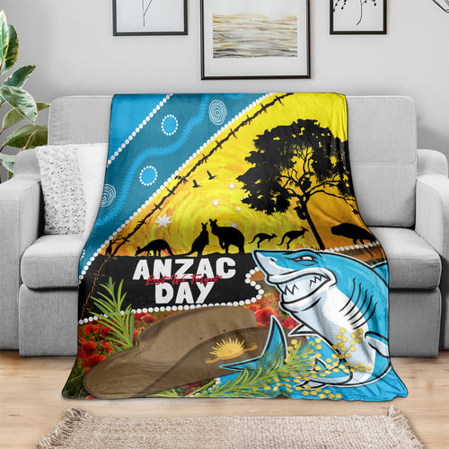 Sharks Rugby ANZAC Day Blanket Sharkies Rosemary Starry Night