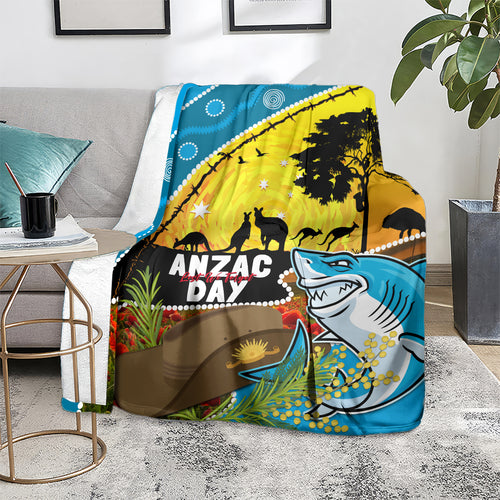 Sharks Rugby ANZAC Day Blanket Sharkies Rosemary Starry Night