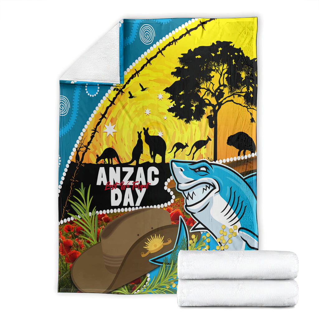 Sharks Rugby ANZAC Day Blanket Sharkies Rosemary Starry Night