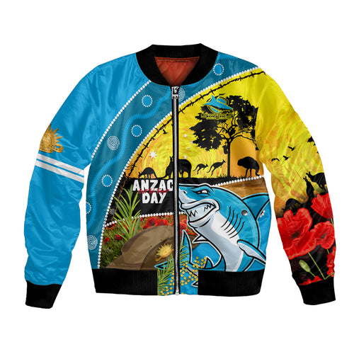 Sharks Rugby ANZAC Day Bomber Jacket Sharkies Rosemary Starry Night