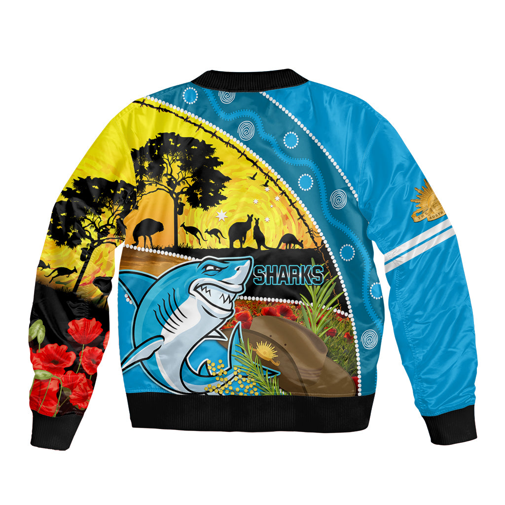 Sharks Rugby ANZAC Day Bomber Jacket Sharkies Rosemary Starry Night