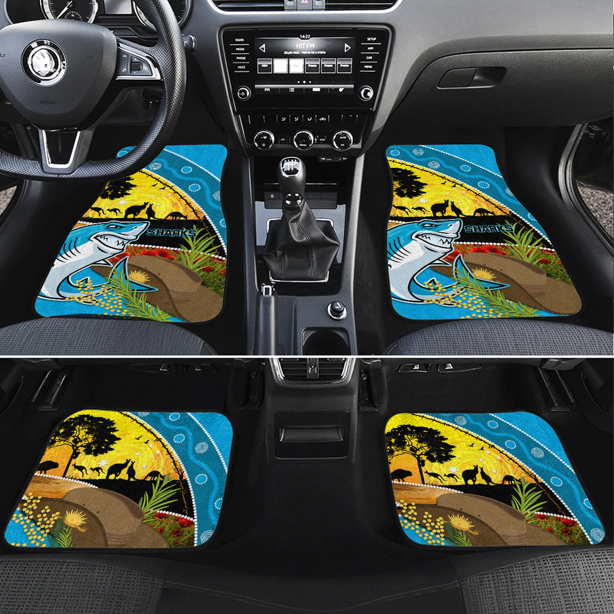 Sharks Rugby ANZAC Day Car Mats Sharkies Rosemary Starry Night