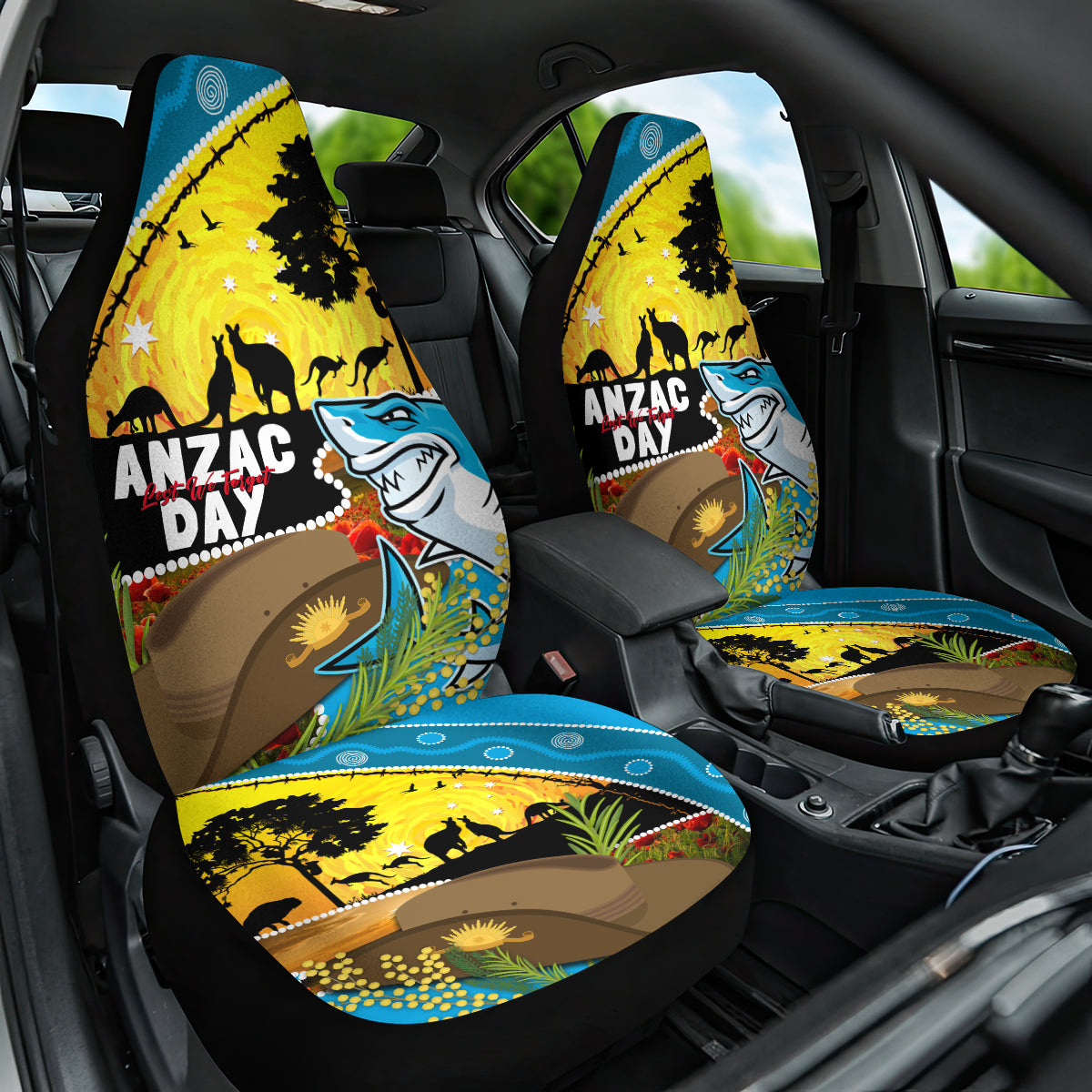 Sharks Rugby ANZAC Day Car Seat Cover Sharkies Rosemary Starry Night