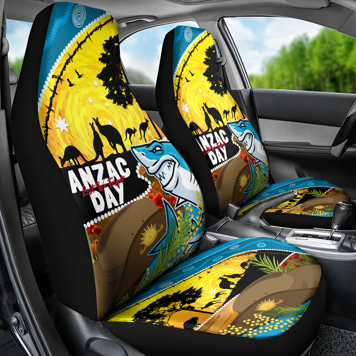 Sharks Rugby ANZAC Day Car Seat Cover Sharkies Rosemary Starry Night