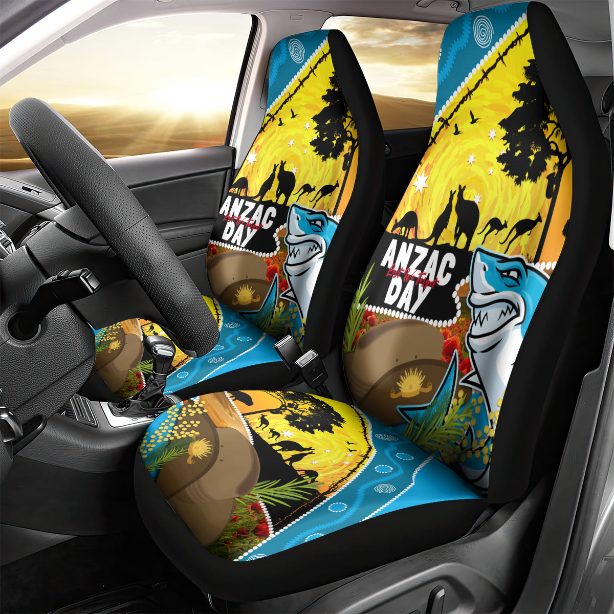 Sharks Rugby ANZAC Day Car Seat Cover Sharkies Rosemary Starry Night