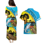 Sharks Rugby ANZAC Day Couples Matching Puletasi and Hawaiian Shirt Sharkies Rosemary Starry Night