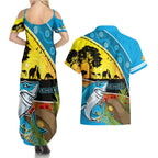 Sharks Rugby ANZAC Day Couples Matching Summer Maxi Dress and Hawaiian Shirt Sharkies Rosemary Starry Night
