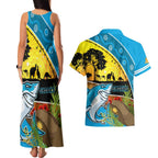 Sharks Rugby ANZAC Day Couples Matching Tank Maxi Dress and Hawaiian Shirt Sharkies Rosemary Starry Night