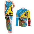 Sharks Rugby ANZAC Day Couples Matching Tank Maxi Dress and Long Sleeve Button Shirt Sharkies Rosemary Starry Night