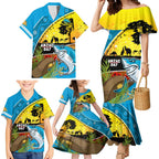 Sharks Rugby ANZAC Day Family Matching Mermaid Dress and Hawaiian Shirt Sharkies Rosemary Starry Night