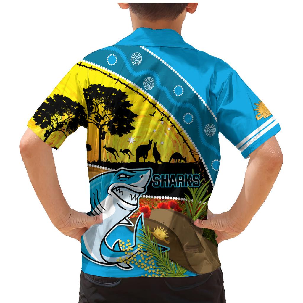 Sharks Rugby ANZAC Day Family Matching Mermaid Dress and Hawaiian Shirt Sharkies Rosemary Starry Night
