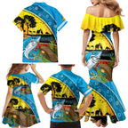 Sharks Rugby ANZAC Day Family Matching Mermaid Dress and Hawaiian Shirt Sharkies Rosemary Starry Night
