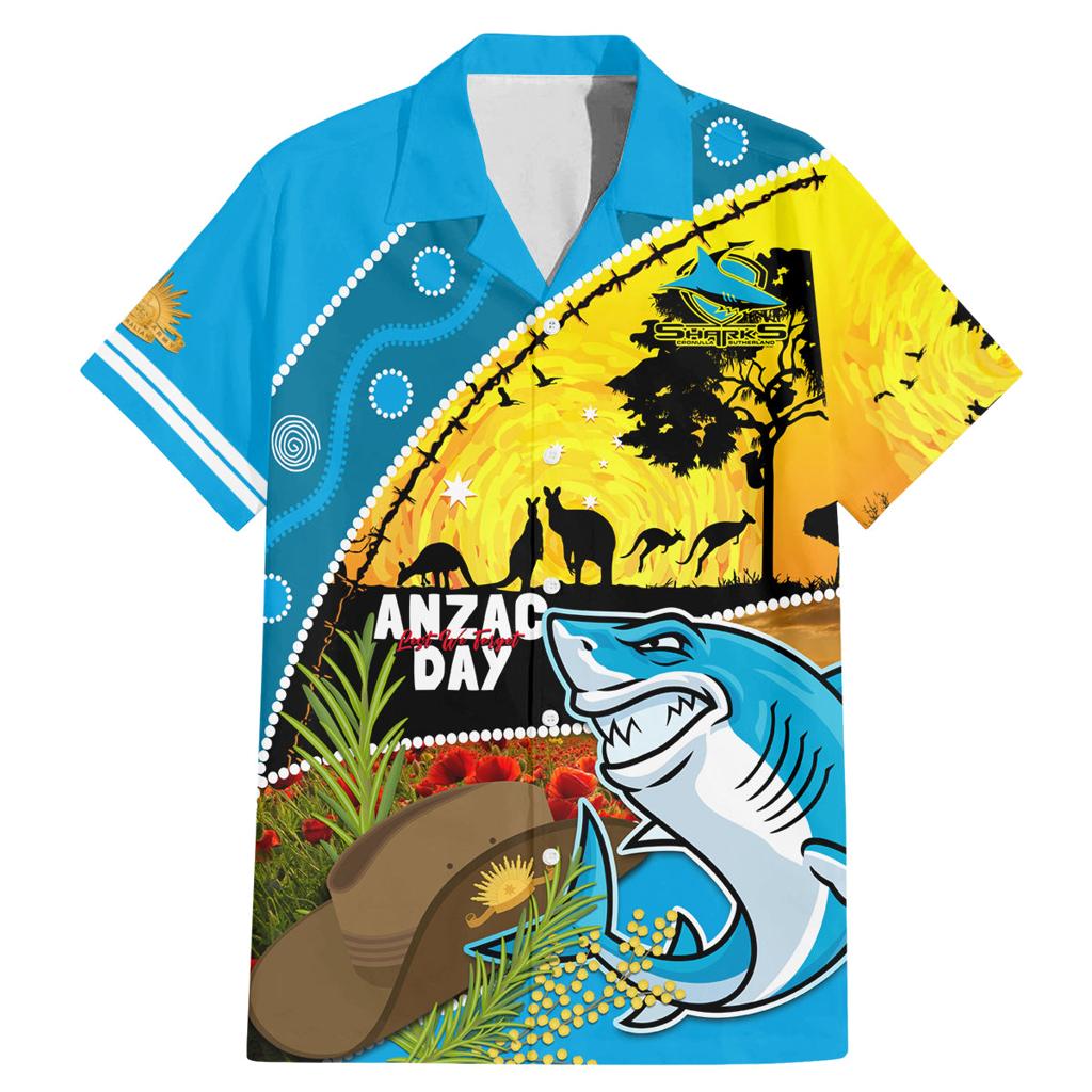 Sharks Rugby ANZAC Day Family Matching Mermaid Dress and Hawaiian Shirt Sharkies Rosemary Starry Night