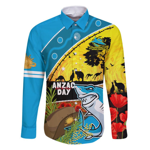 Sharks Rugby ANZAC Day Family Matching Mermaid Dress and Hawaiian Shirt Sharkies Rosemary Starry Night