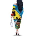 Sharks Rugby ANZAC Day Family Matching Off Shoulder Long Sleeve Dress and Hawaiian Shirt Sharkies Rosemary Starry Night