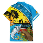 Sharks Rugby ANZAC Day Family Matching Off Shoulder Maxi Dress and Hawaiian Shirt Sharkies Rosemary Starry Night