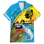 Sharks Rugby ANZAC Day Family Matching Off Shoulder Short Dress and Hawaiian Shirt Sharkies Rosemary Starry Night