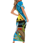 Sharks Rugby ANZAC Day Family Matching Short Sleeve Bodycon Dress and Hawaiian Shirt Sharkies Rosemary Starry Night
