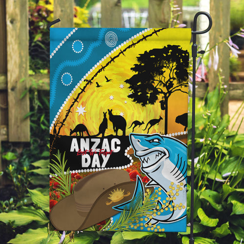 Sharks Rugby ANZAC Day Garden Flag Sharkies Rosemary Starry Night
