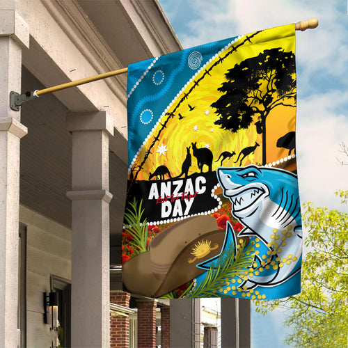 Sharks Rugby ANZAC Day Garden Flag Sharkies Rosemary Starry Night