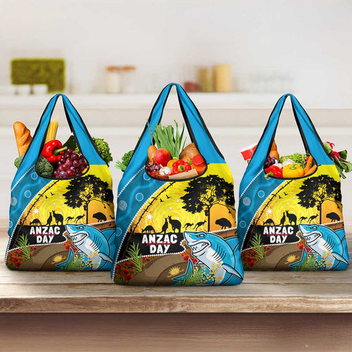 Sharks Rugby ANZAC Day Grocery Bag Sharkies Rosemary Starry Night