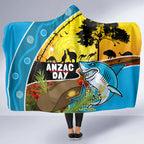 Sharks Rugby ANZAC Day Hooded Blanket Sharkies Rosemary Starry Night
