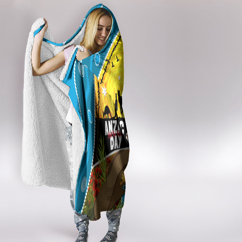 Sharks Rugby ANZAC Day Hooded Blanket Sharkies Rosemary Starry Night