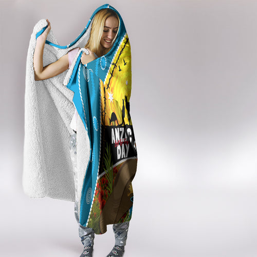 Sharks Rugby ANZAC Day Hooded Blanket Sharkies Rosemary Starry Night