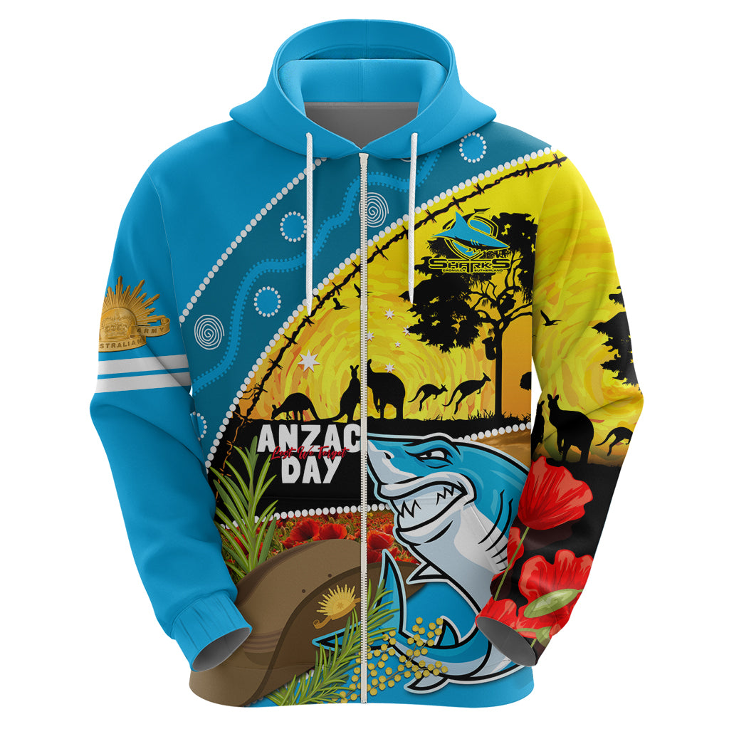 Sharks Rugby ANZAC Day Hoodie Sharkies Rosemary Starry Night
