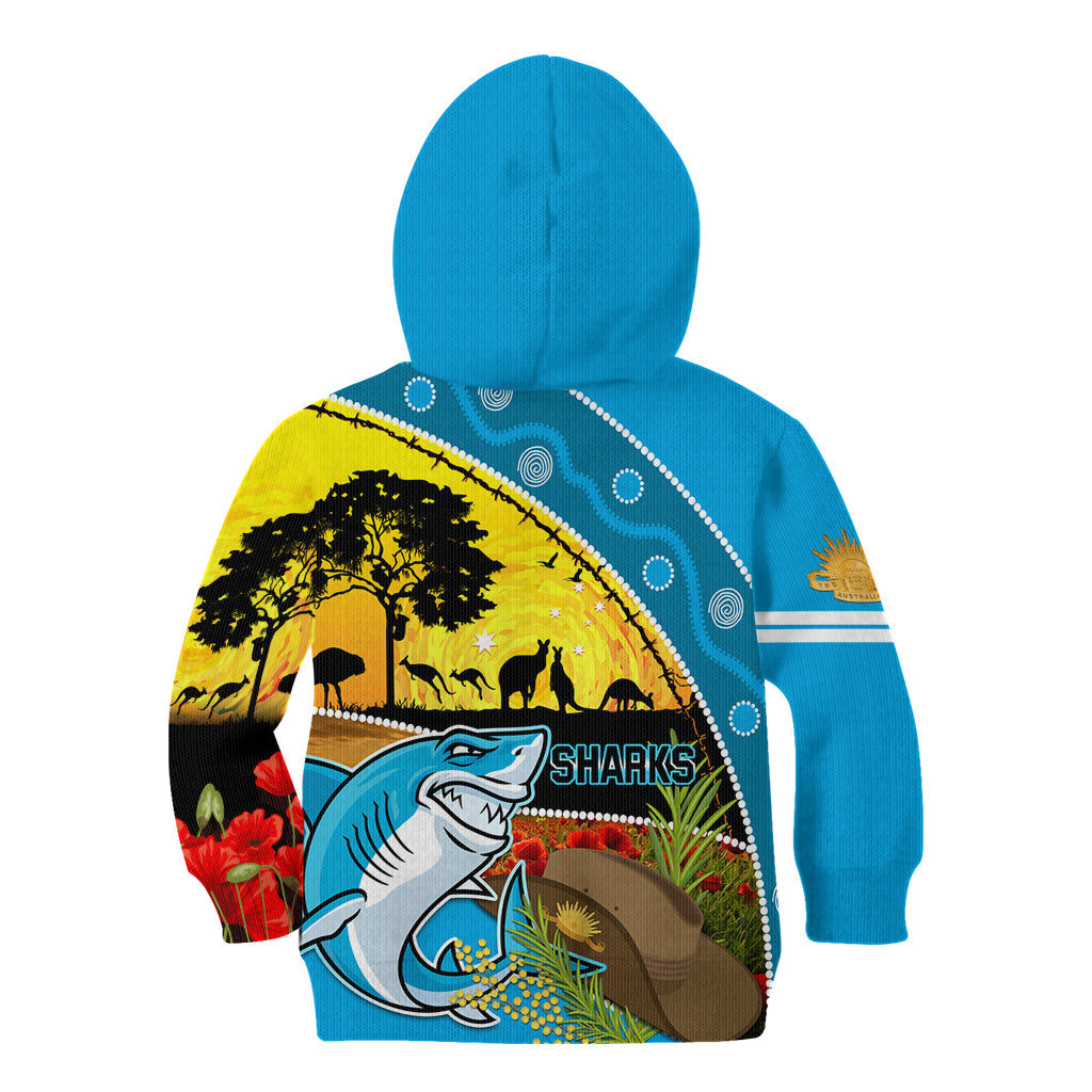 Sharks Rugby ANZAC Day Kid Hoodie Sharkies Rosemary Starry Night