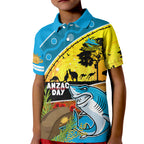 Sharks Rugby ANZAC Day Kid Polo Shirt Sharkies Rosemary Starry Night