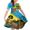 Sharks Rugby ANZAC Day Kid Short Sleeve Dress Sharkies Rosemary Starry Night