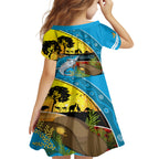 Sharks Rugby ANZAC Day Kid Short Sleeve Dress Sharkies Rosemary Starry Night