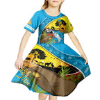 Sharks Rugby ANZAC Day Kid Short Sleeve Dress Sharkies Rosemary Starry Night