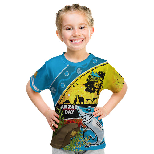 Sharks Rugby ANZAC Day Kid T Shirt Sharkies Rosemary Starry Night