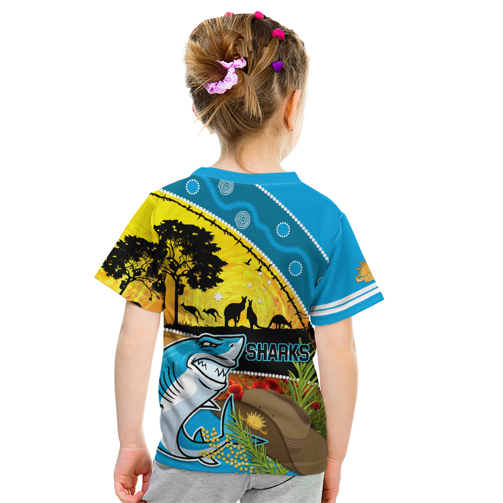 Sharks Rugby ANZAC Day Kid T Shirt Sharkies Rosemary Starry Night