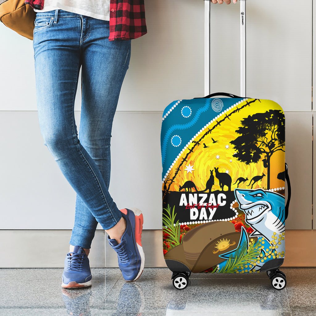 Sharks Rugby ANZAC Day Luggage Cover Sharkies Rosemary Starry Night