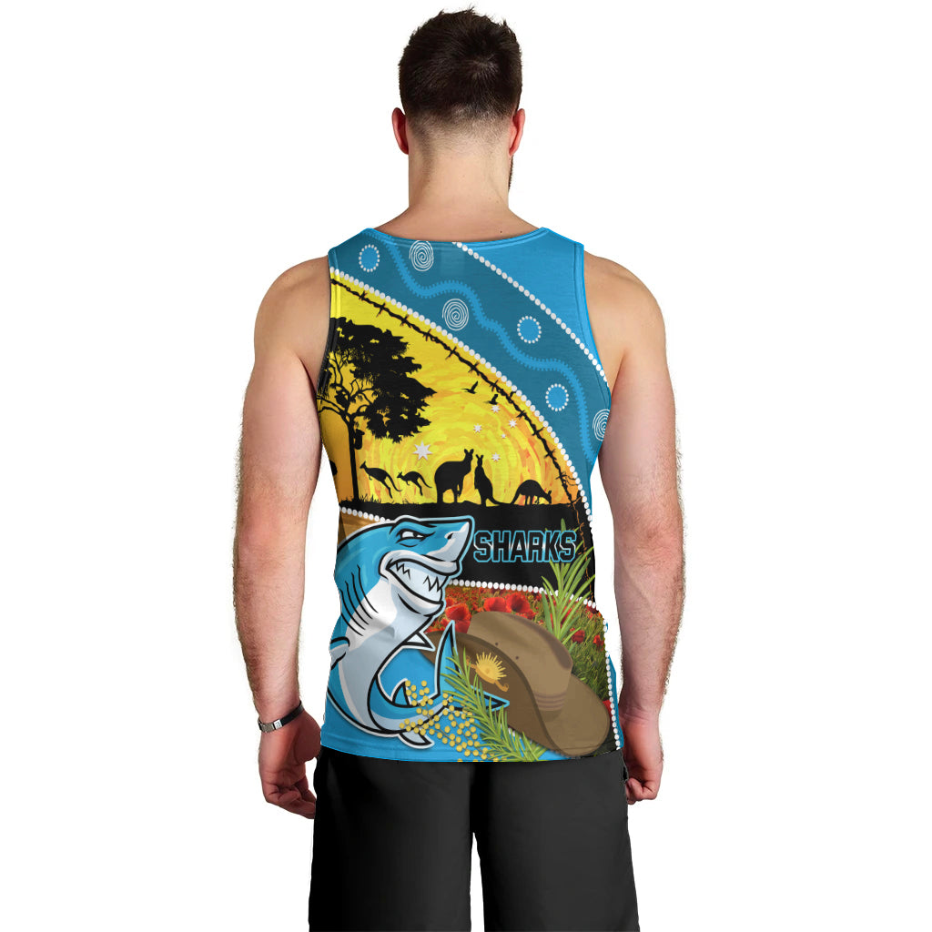 Sharks Rugby ANZAC Day Men Tank Top Sharkies Rosemary Starry Night