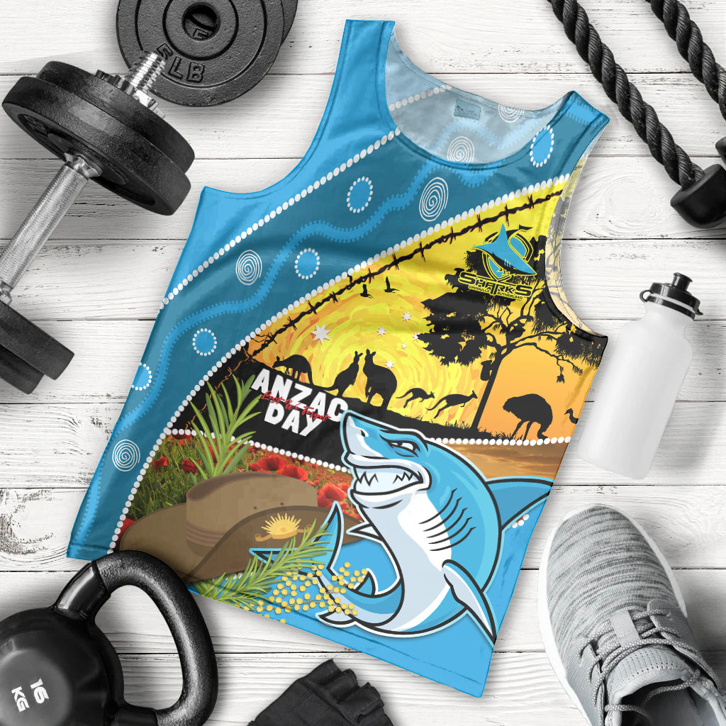 Sharks Rugby ANZAC Day Men Tank Top Sharkies Rosemary Starry Night