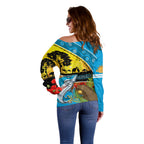 Sharks Rugby ANZAC Day Off Shoulder Sweater Sharkies Rosemary Starry Night