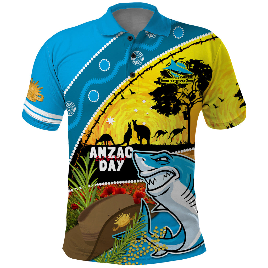 Sharks Rugby ANZAC Day Polo Shirt Sharkies Rosemary Starry Night