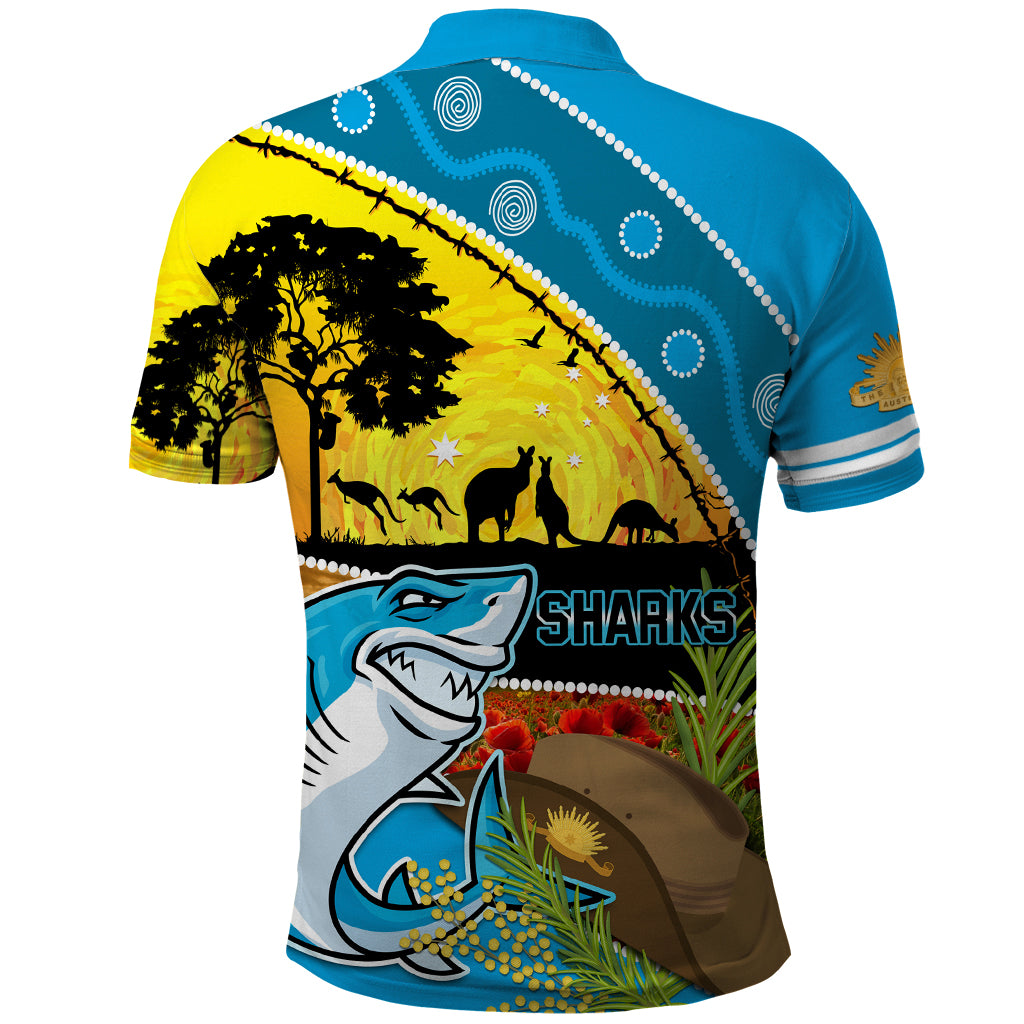 Sharks Rugby ANZAC Day Polo Shirt Sharkies Rosemary Starry Night