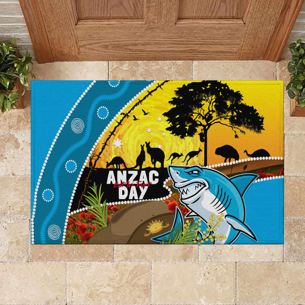 Sharks Rugby ANZAC Day Rubber Doormat Sharkies Rosemary Starry Night