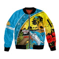 Sharks Rugby ANZAC Day Sleeve Zip Bomber Jacket Sharkies Rosemary Starry Night