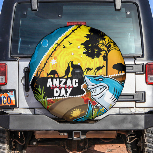 Sharks Rugby ANZAC Day Spare Tire Cover Sharkies Rosemary Starry Night