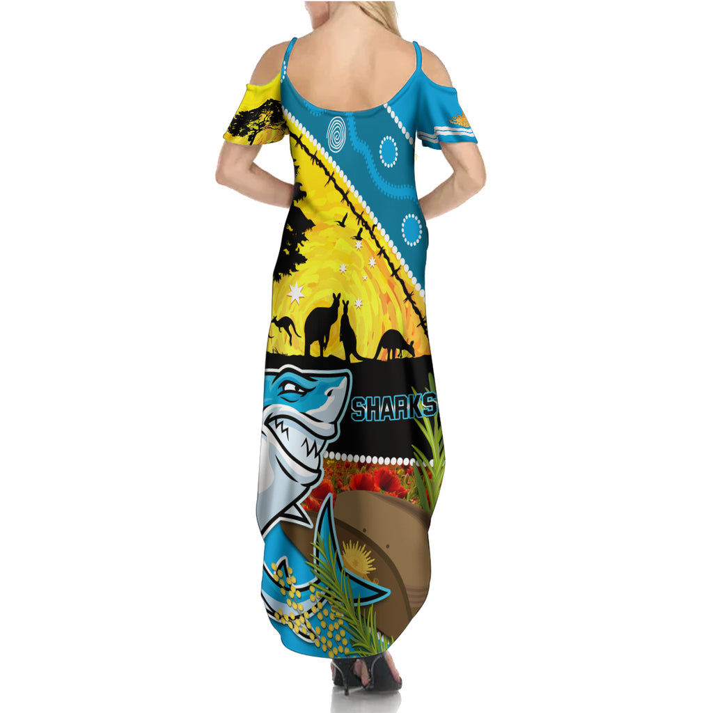 Sharks Rugby ANZAC Day Summer Maxi Dress Sharkies Rosemary Starry Night