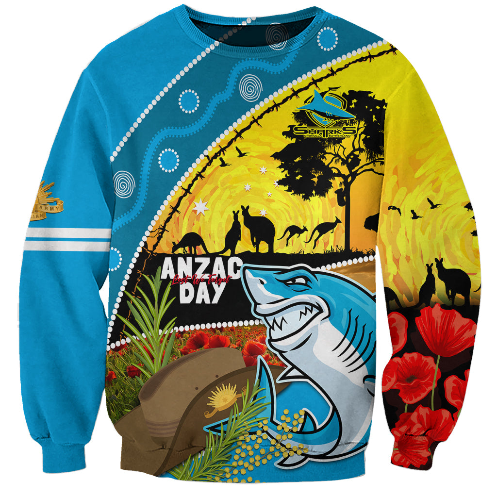 Sharks Rugby ANZAC Day Sweatshirt Sharkies Rosemary Starry Night