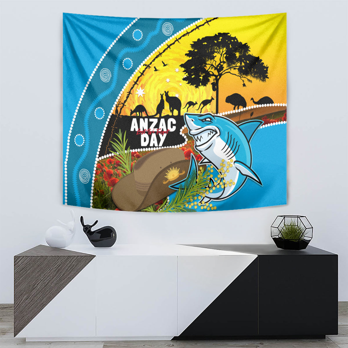 Sharks Rugby ANZAC Day Tapestry Sharkies Rosemary Starry Night