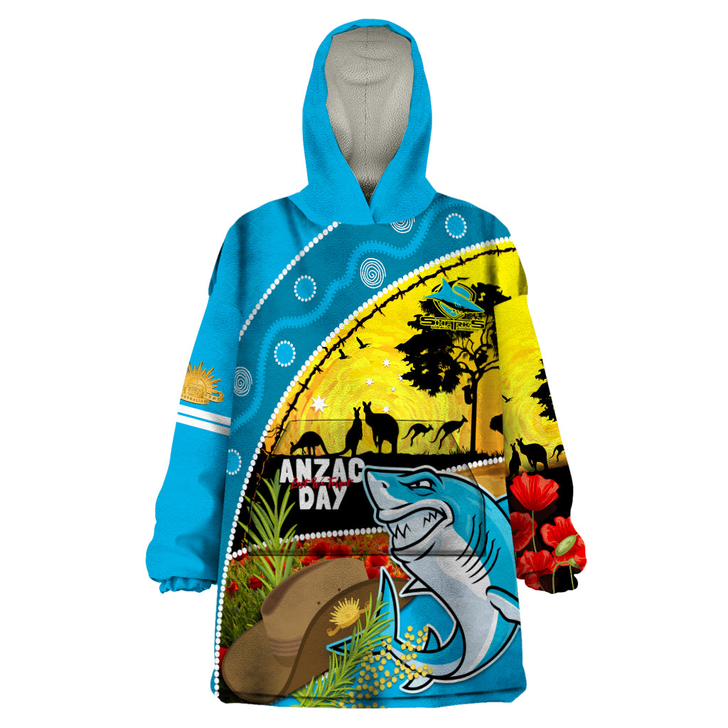 Sharks Rugby ANZAC Day Wearable Blanket Hoodie Sharkies Rosemary Starry Night