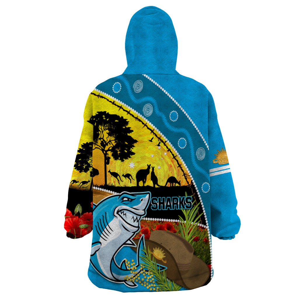 Sharks Rugby ANZAC Day Wearable Blanket Hoodie Sharkies Rosemary Starry Night